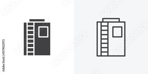 Infrared heat cabin icon. collection of editable stroke line and solid flat styles.