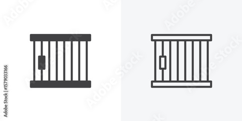 Jail icon. collection of editable stroke line and solid flat styles.