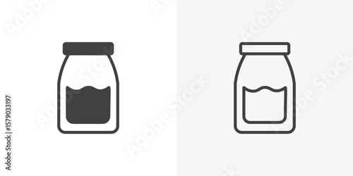 Jar icon. collection of editable stroke line and solid flat styles.