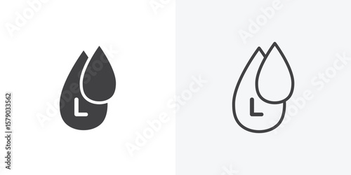 Liter icon. collection of editable stroke line and solid flat styles.