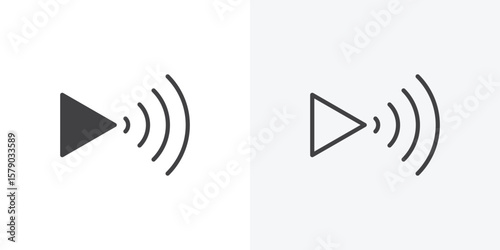 Livestream icon. collection of editable stroke line and solid flat styles.