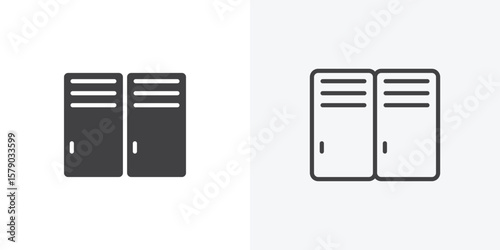 Locker icon. collection of editable stroke line and solid flat styles.