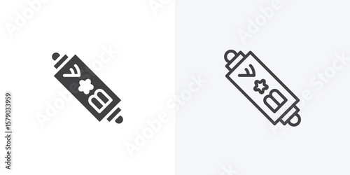 Mezuzah icon. collection of editable stroke line and solid flat styles.