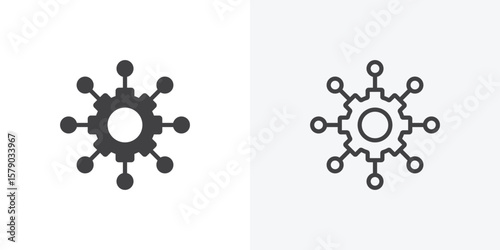 Microservices icon. collection of editable stroke line and solid flat styles.
