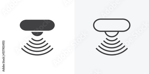 Motion sensor icon. collection of editable stroke line and solid flat styles.