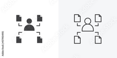 Multitask icon. collection of editable stroke line and solid flat styles.