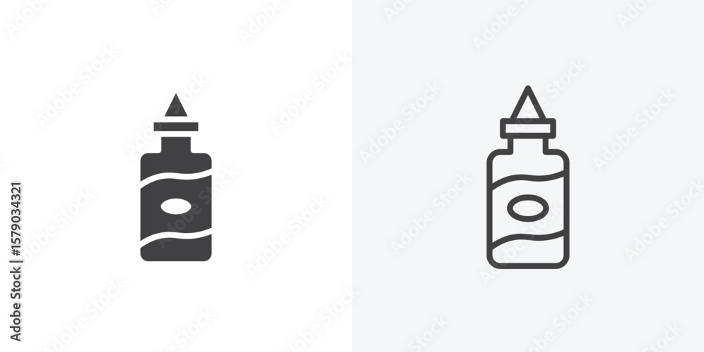 Fototapeta premium Olive oil icon. collection of editable stroke line and solid flat styles.