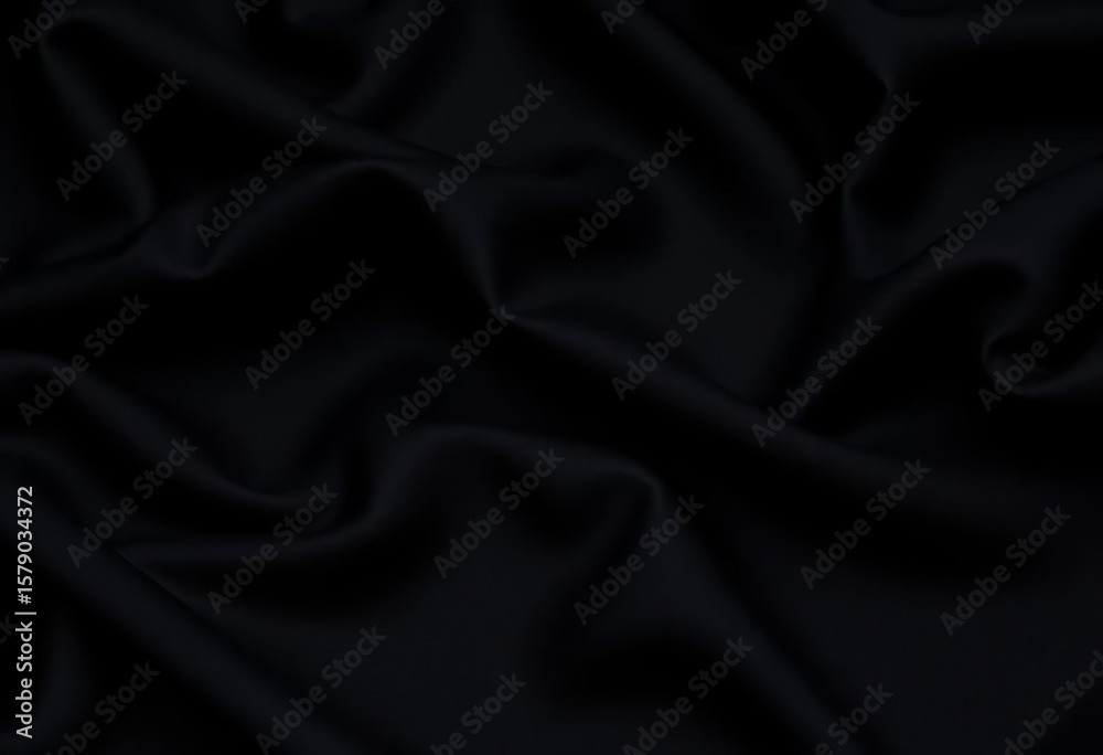 Fototapeta premium Deep black fabric, subtly textured, matte finish, black cloth, black material texture