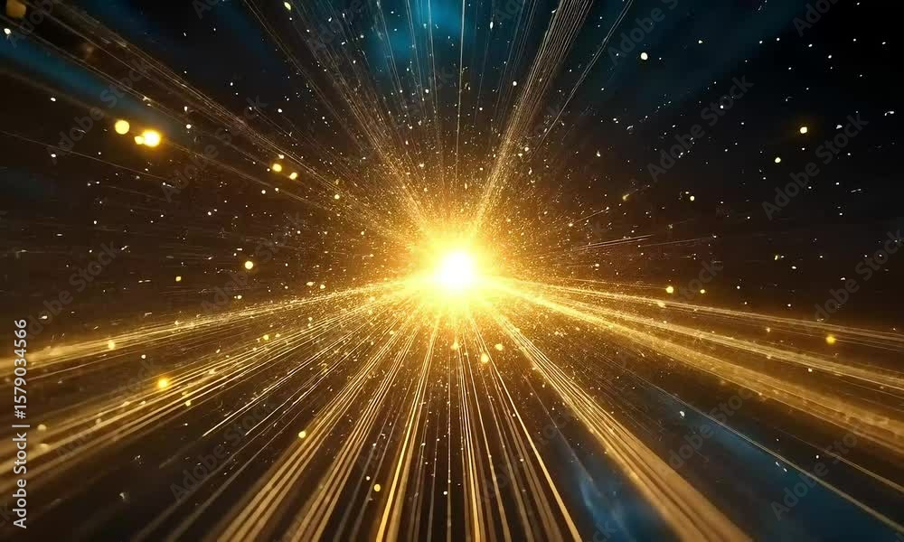 Blazing trails, radiant particle beams, futuristic data stream visual concept