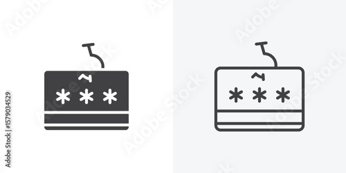 Password phishing icon. collection of editable stroke line and solid flat styles.