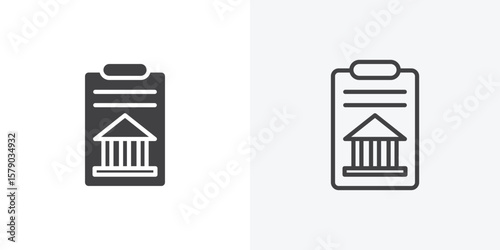 Policy icon. collection of editable stroke line and solid flat styles.