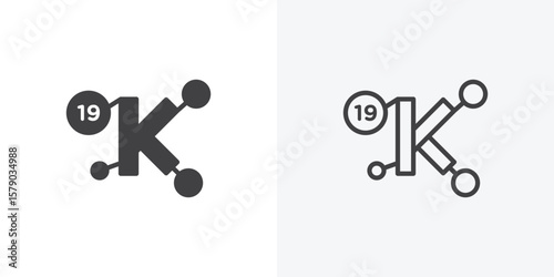 Potassium icon. collection of editable stroke line and solid flat styles.