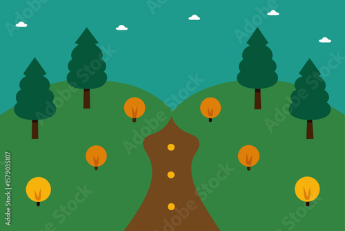 acorns scattered across forest trail