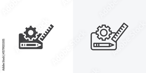 Prototyping icon. collection of editable stroke line and solid flat styles.
