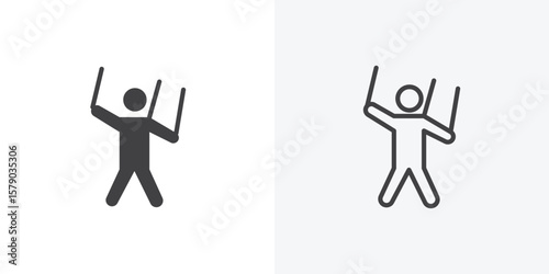 Puppet icon. collection of editable stroke line and solid flat styles.