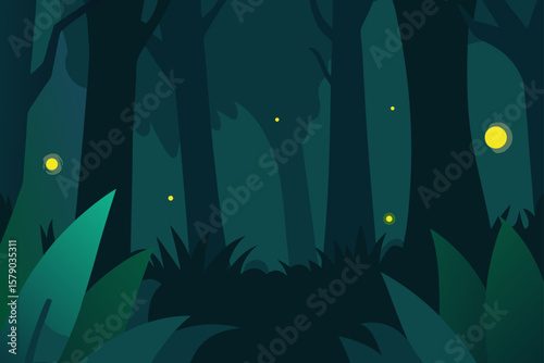faint glimmers from deep undergrowth