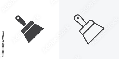 Putty knife icon. collection of editable stroke line and solid flat styles.