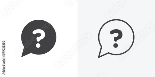 Question icon. collection of editable stroke line and solid flat styles.
