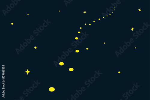 faint trail lit by fireflies