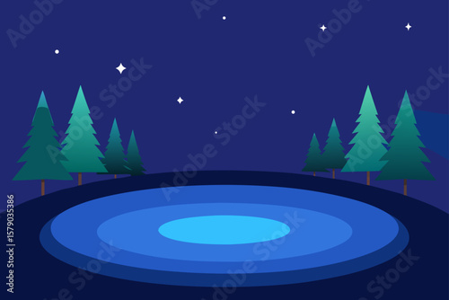 forest pool rippling under starlight