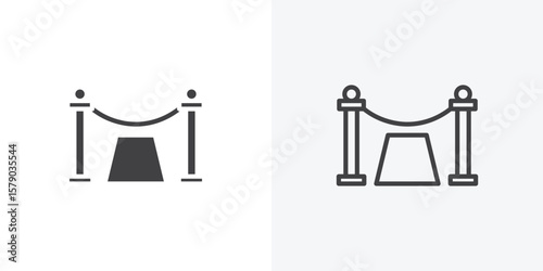 Red carpet icon. collection of editable stroke line and solid flat styles.