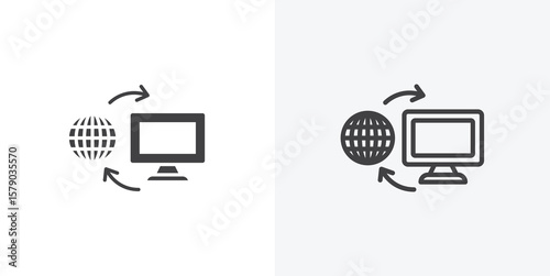 Remote Access icon. collection of editable stroke line and solid flat styles.