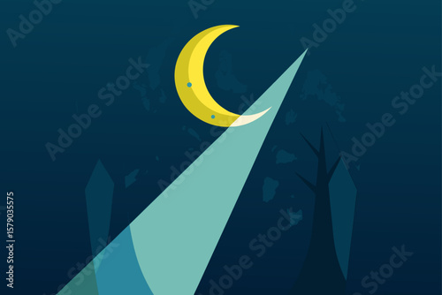 moonbeam piercing thick tree cover