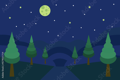 quiet grove lit only by distant stars