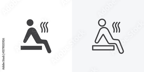 Sauna icon. collection of editable stroke line and solid flat styles.