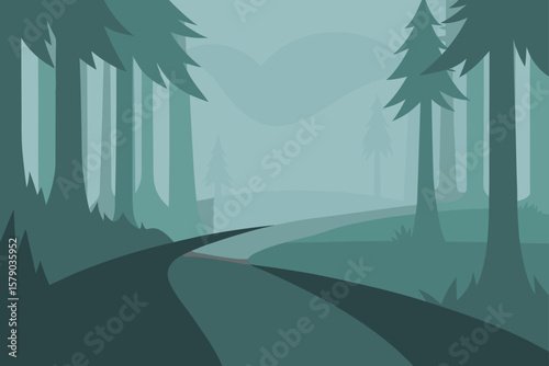 thick fog swallowing forest trail