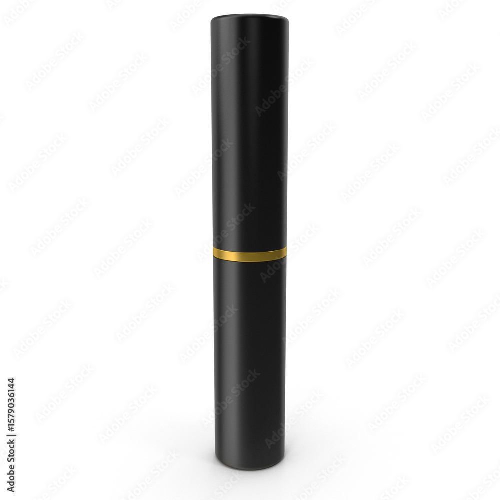 Fototapeta premium Sleek Black Gold Luxury Lipstick Product Photography 3D RENDER transparent background PNG