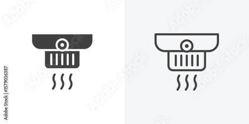 Smoke detector icon. collection of editable stroke line and solid flat styles.