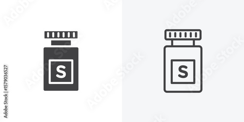 Solvent icon. collection of editable stroke line and solid flat styles.