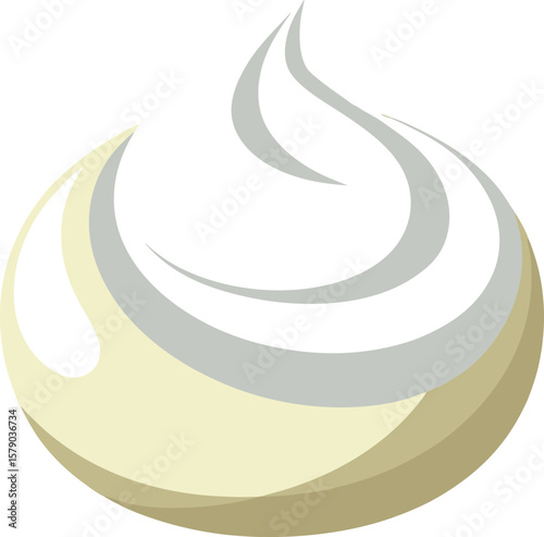 Herbal Tea Steam Aromatics Abstract Whipped Cream Design, Elegant Food Illustration, Creamy Swirl, Bakery Icon, Dessert Graphic, Vector Art,...