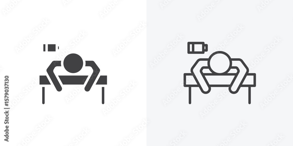 Tired person icon. collection of editable stroke line and solid flat styles. Tired person icon. collection of editable stroke line and solid flat styles.