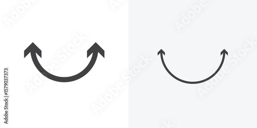 Two side icon. collection of editable stroke line and solid flat styles.