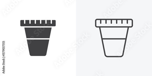 Urine test icon. collection of editable stroke line and solid flat styles.