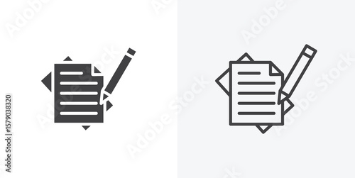 Wills and trusts icon. collection of editable stroke line and solid flat styles.