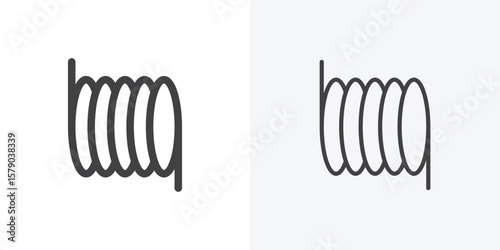 Wire coil icon. collection of editable stroke line and solid flat styles.