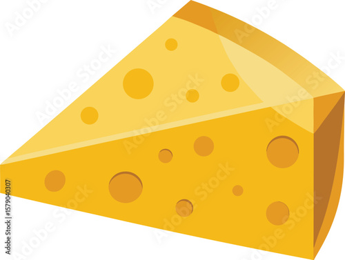 Pancake Stack Graphic Presentations Delicious Wedge of Swiss Cheese, Isolated on White Background, Perfect for Food Blogs and Recipes