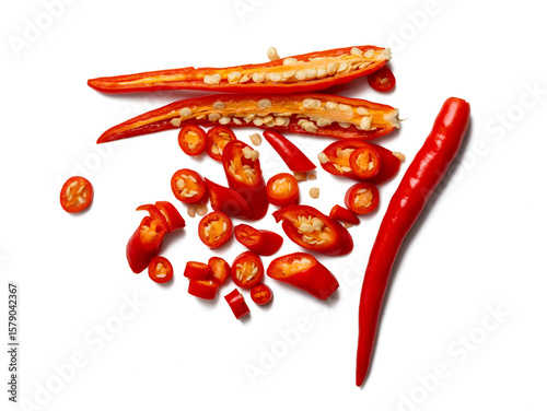 Fototapeta Naklejka Na Ścianę i Meble -  The High resolution photo of fresh red chili peppers for cooking