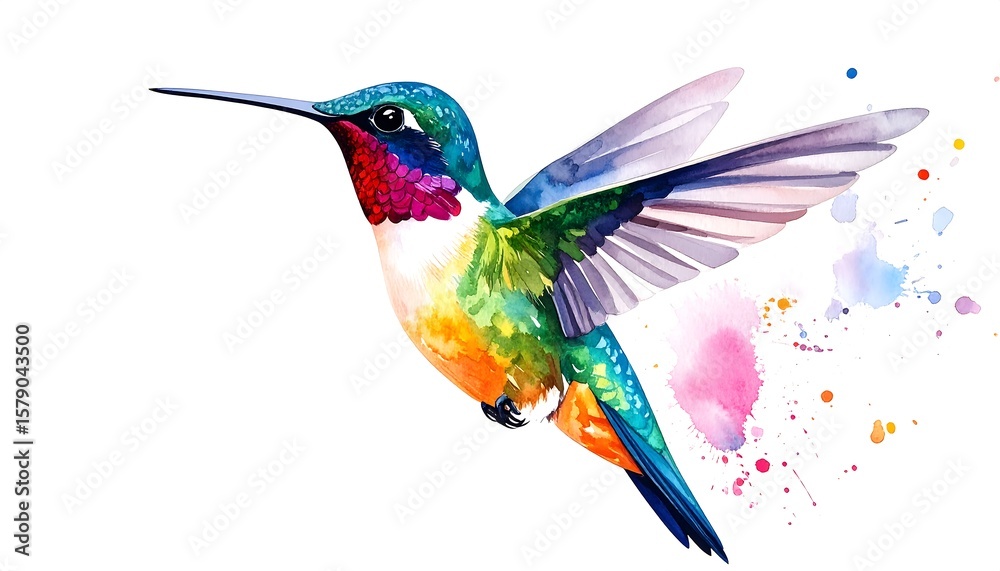 Fototapeta premium Colorful hummingbird in flight