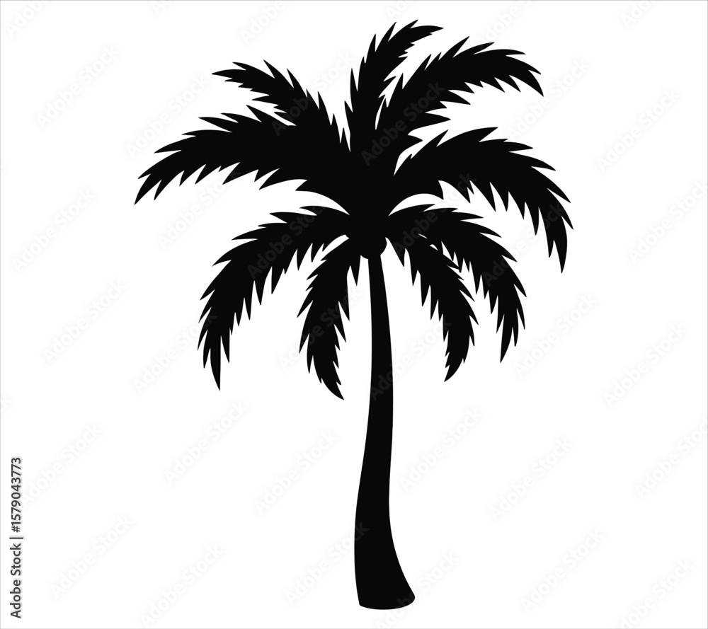Naklejka premium Palm Tree Vector Illustration Silhouette