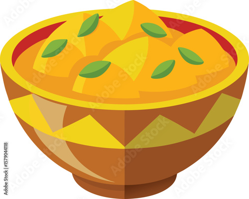 Pancake Stack Graphic Presentations Delicious and Aromatic Mango Lassi in a Traditional Bowl, Perfect Summer Treat