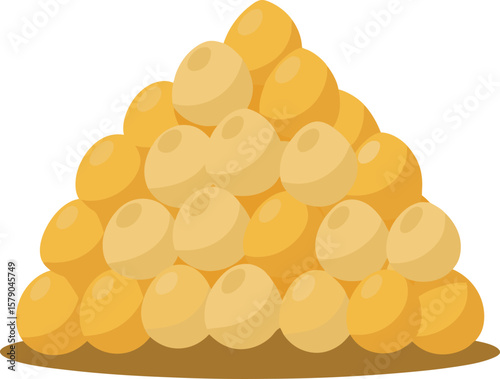 Pancake Stack Graphic Presentations A Large Pile of Golden Soybeans, a Healthy and Nutritious Food Source