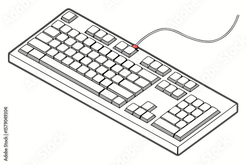 Keyboard layout diagram showing key positions for standard typing and computer use.