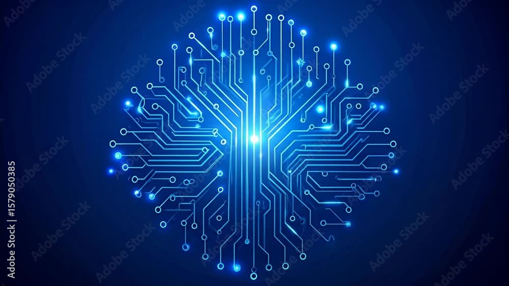 Modern blue technology circuit board abstract design, networking and future innovations