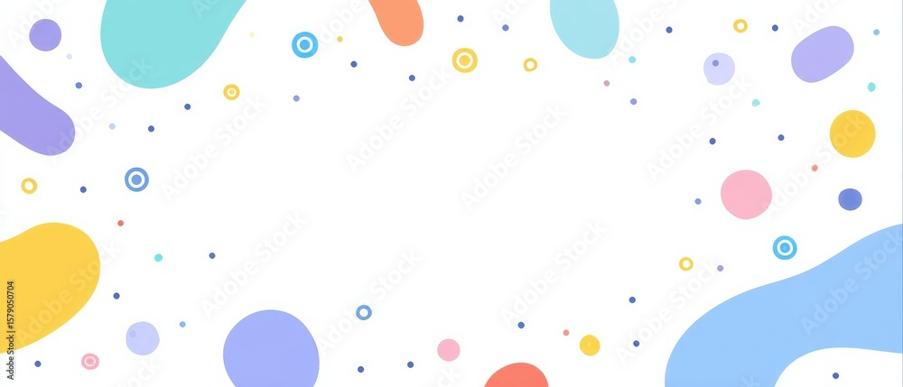 Fototapeta premium Playful pastel background with abstract shapes and dots for kids design and creative projects Cheerful and vibrant backdrop for childrens content