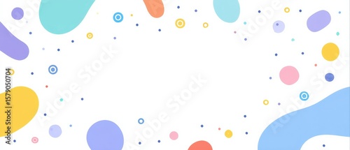 Playful pastel background with abstract shapes and dots for kids design and creative projects Cheerful and vibrant backdrop for childrens content