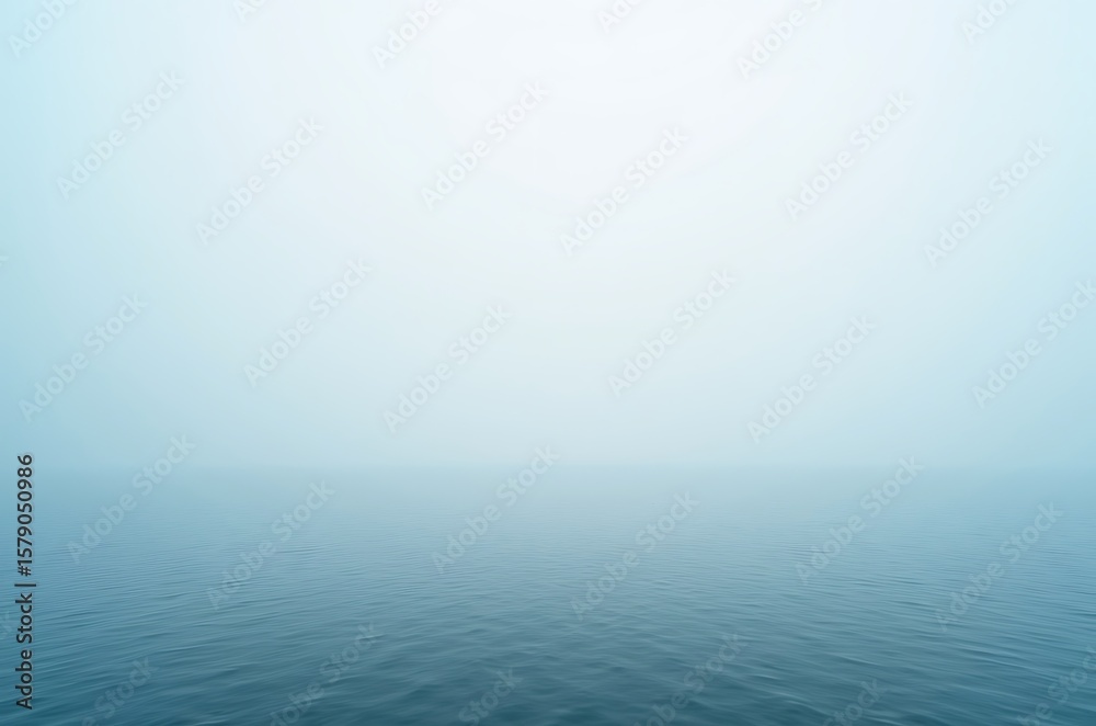 Obraz premium Tranquil Misty Ocean View Calm Blue Water Solitude ai generated